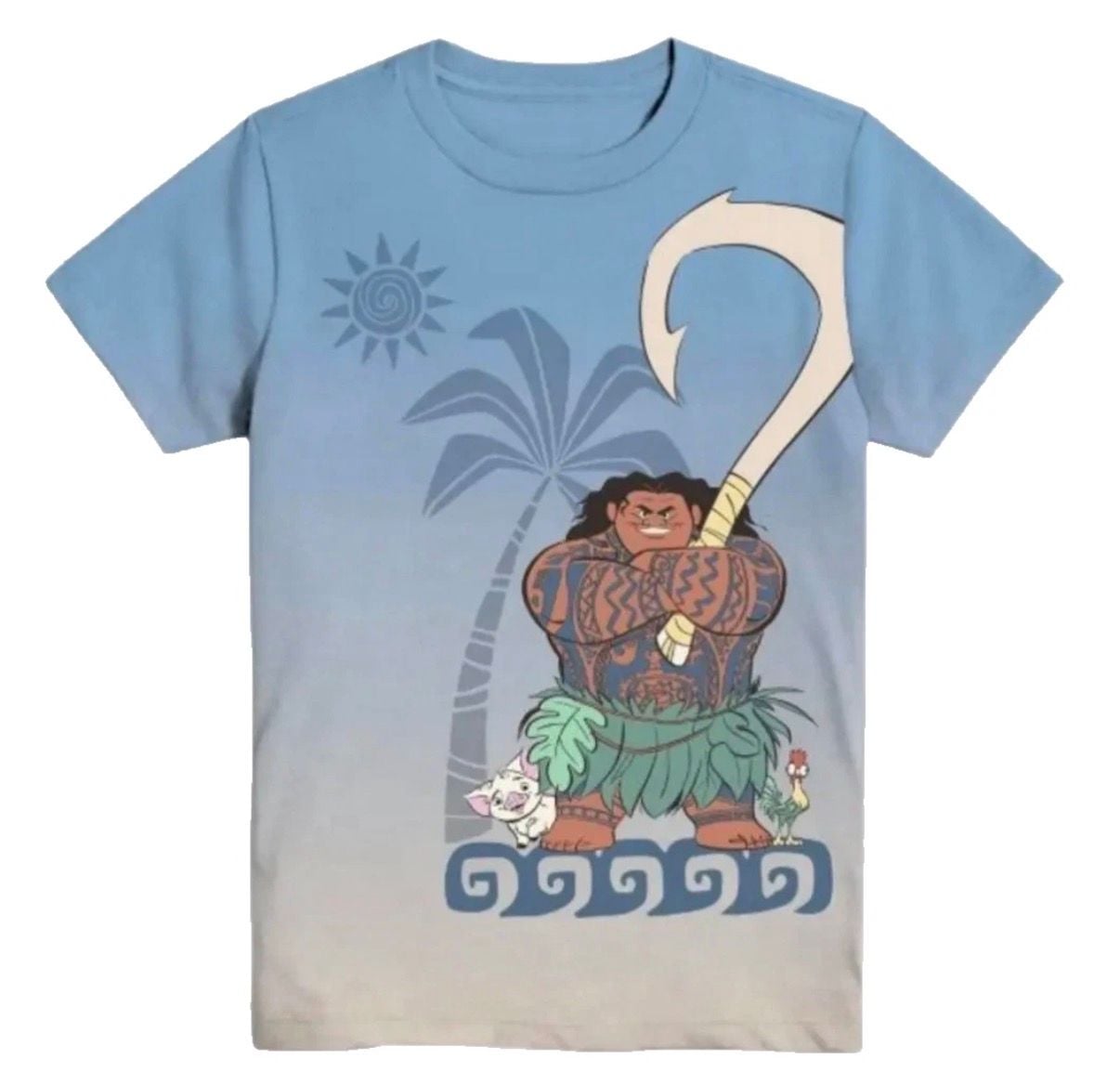 Child Disney Moana Maui Graphic T-Shirt Size M Blue I Can Lift A Whole Island 5