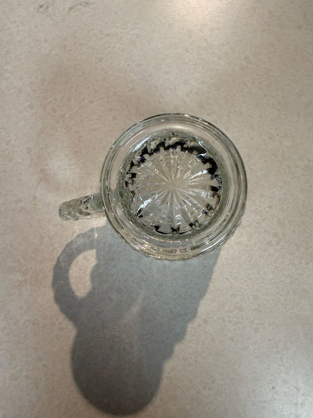 Vintage Clear Glass Diamond Pattern Creamer Pitcher 2