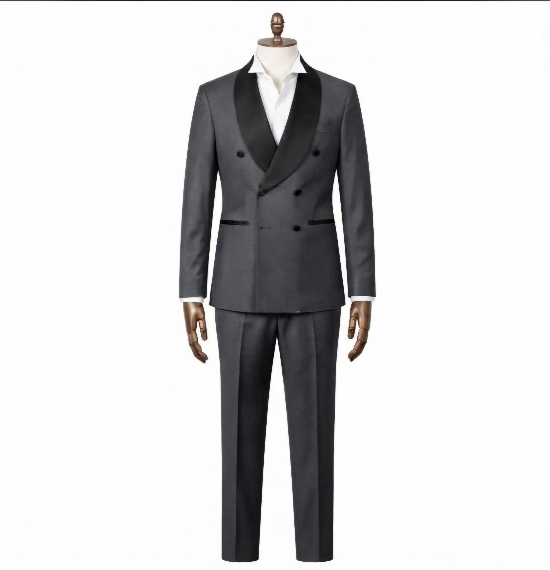 Double Breasted Shawl Lapel Tuxedo Suit 1