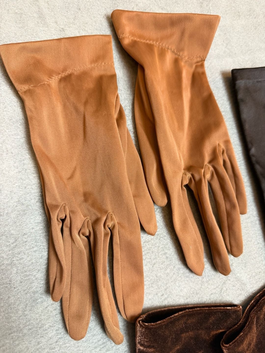 Vintage Glove Bundle Satin Velvet Lot of 3 Pairs 3