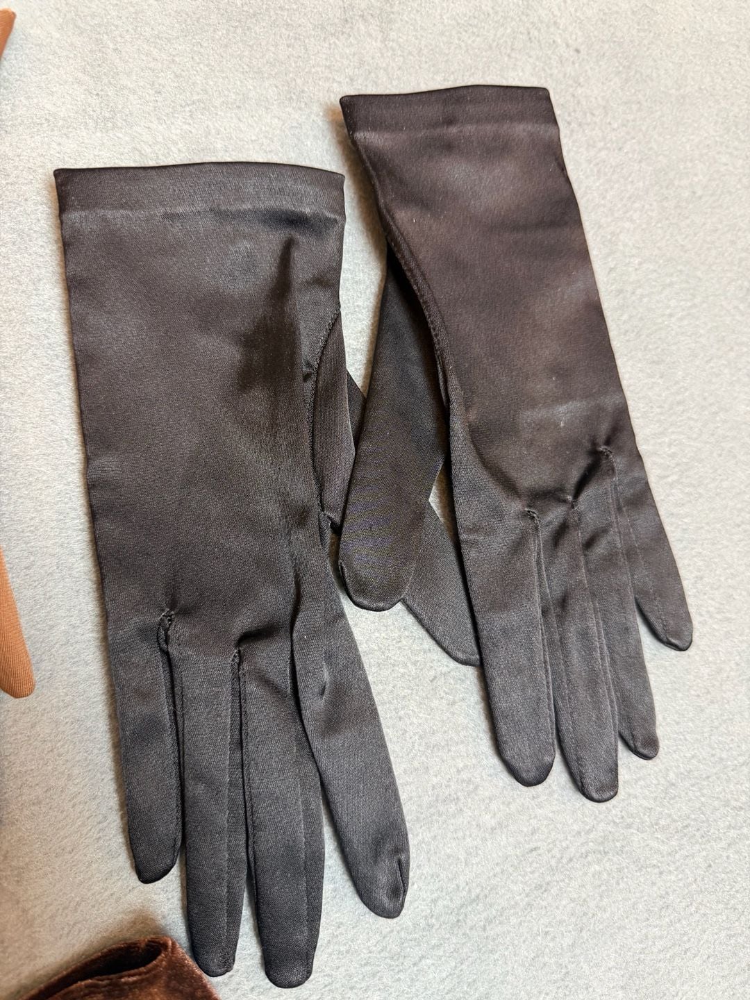 Vintage Glove Bundle Satin Velvet Lot of 3 Pairs 4