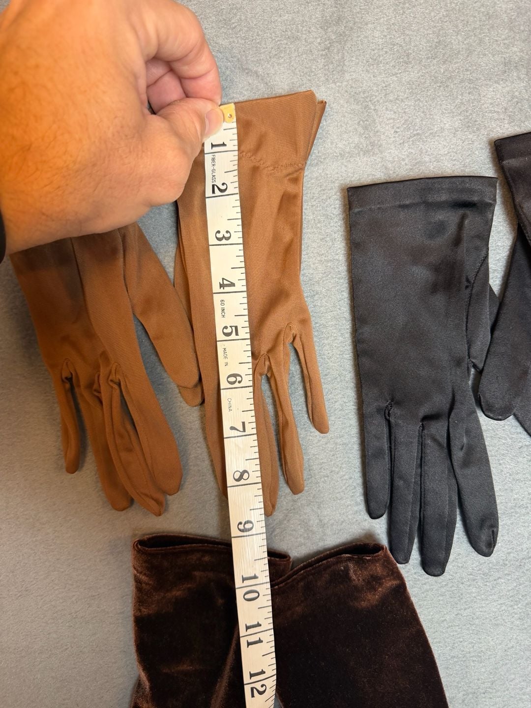 Vintage Glove Bundle Satin Velvet Lot of 3 Pairs 7