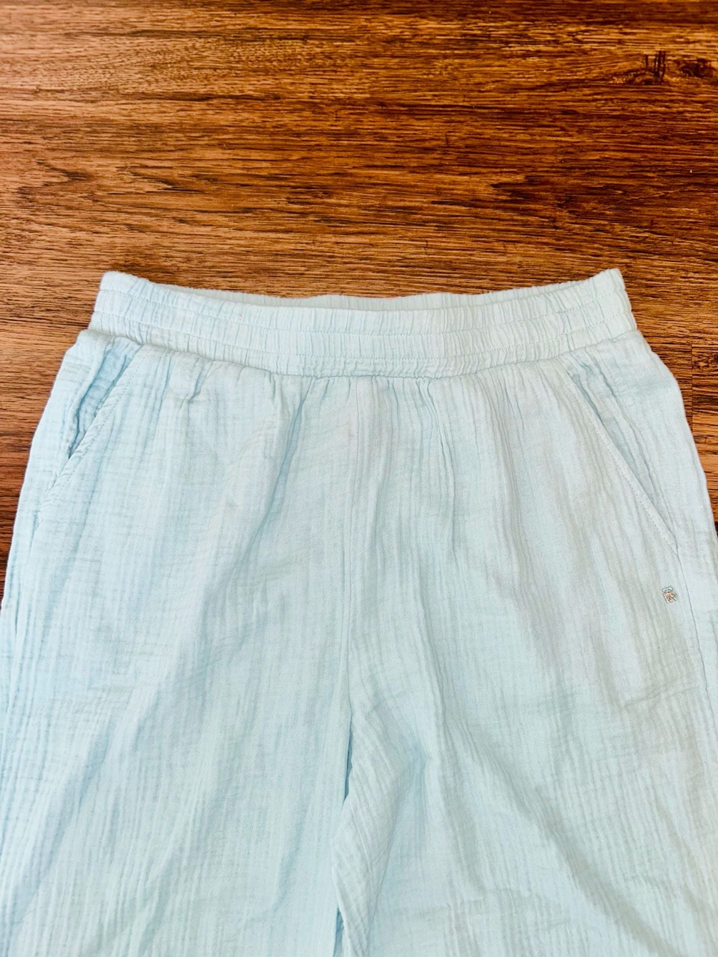 DKNY Pants Light Blue Gauze Wide Leg Elastic Waist 3