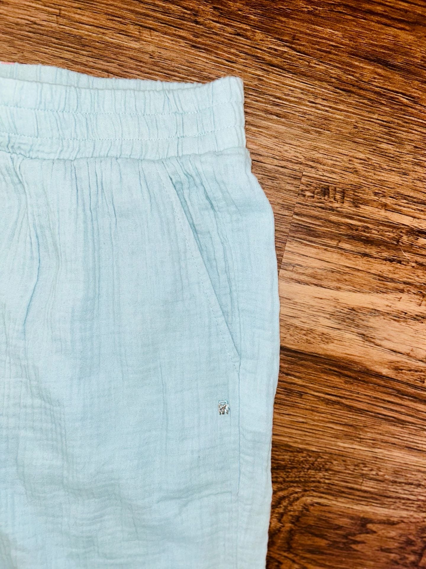 DKNY Pants Light Blue Gauze Wide Leg Elastic Waist 4