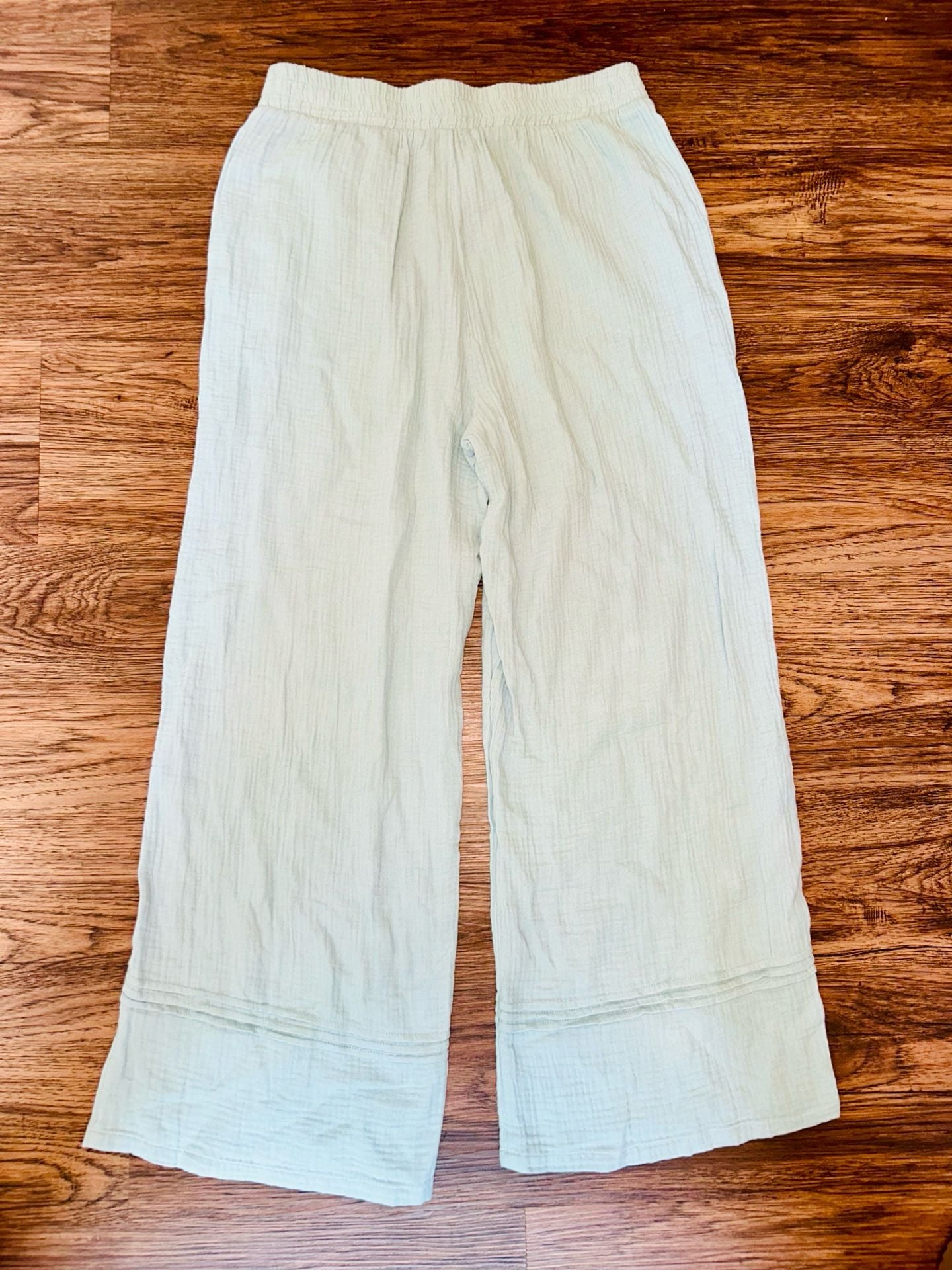 DKNY Pants Light Blue Gauze Wide Leg Elastic Waist 6