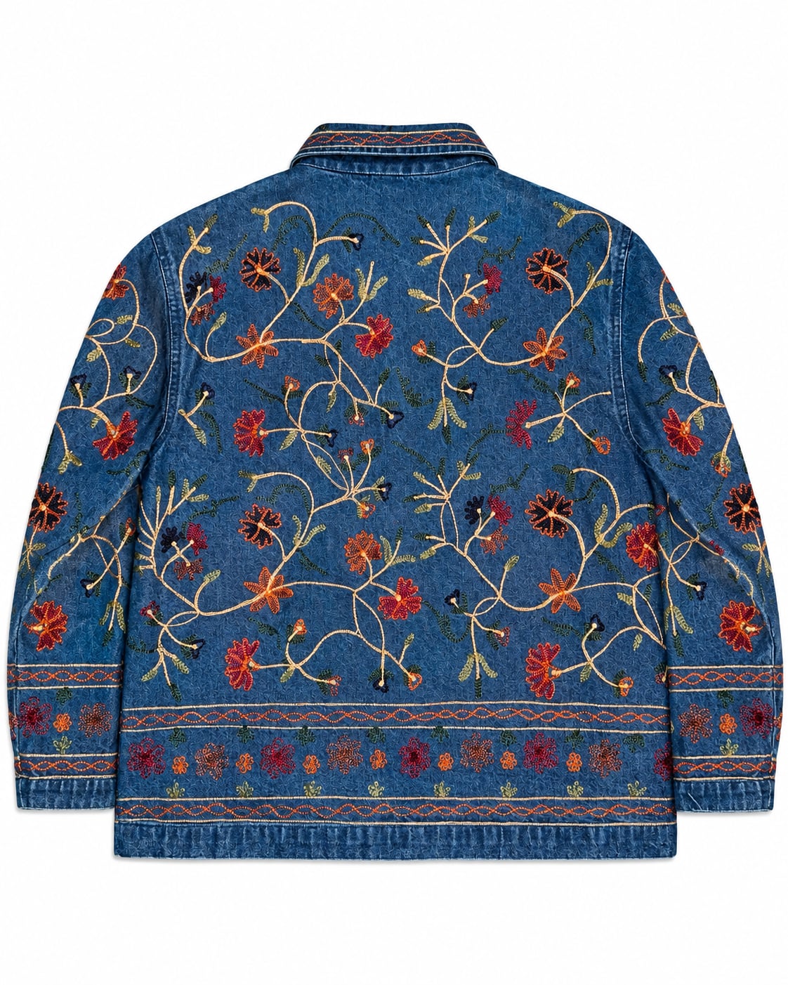 Vintage units Floral Embroidered Denim Jacket Extra Large 3