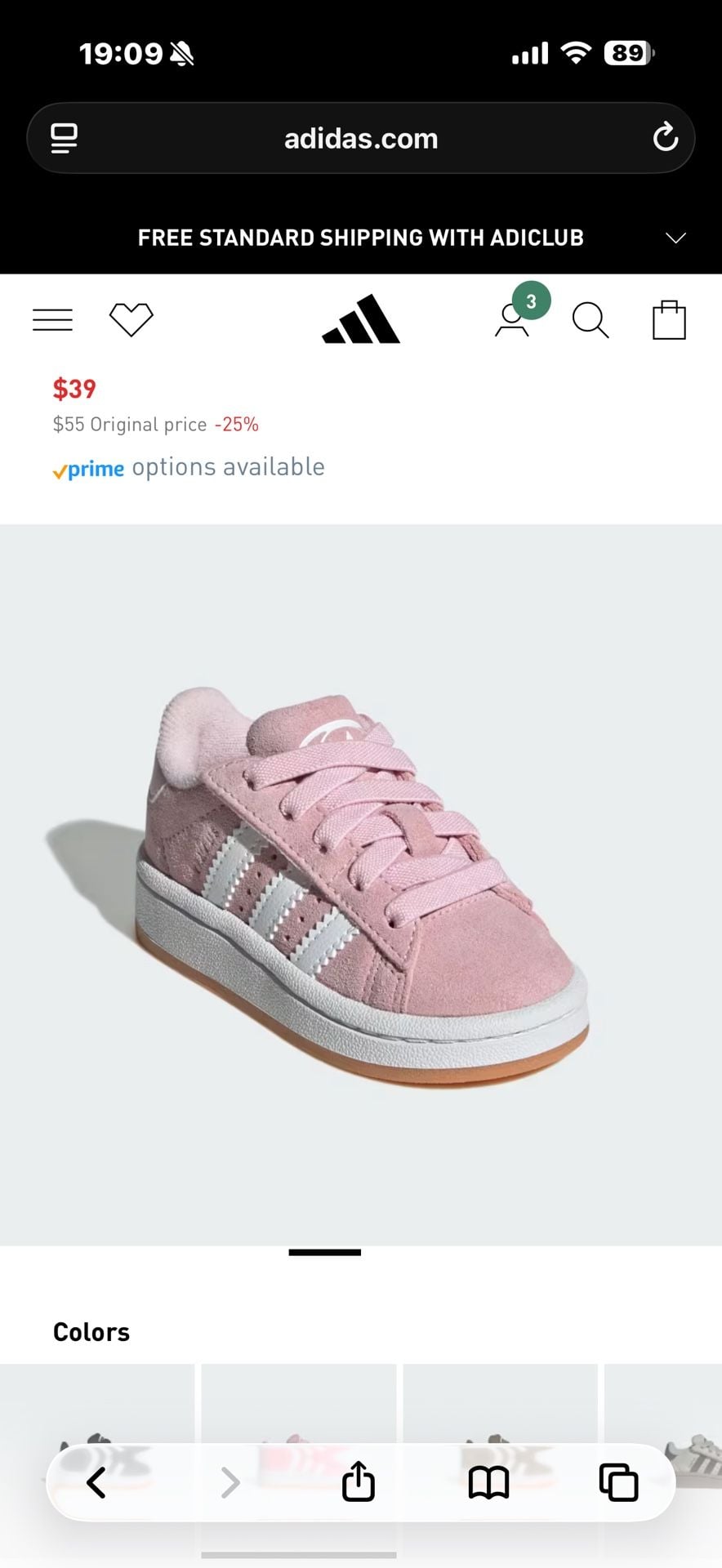 Campus 00s Comfort Closure Elastic Lace Shoes Kids 8