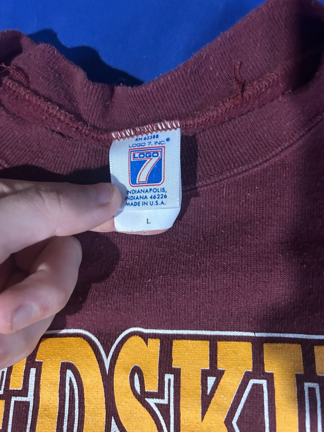 Logo 7 Vintage Washington Redskins Sweatshirt Size L 4