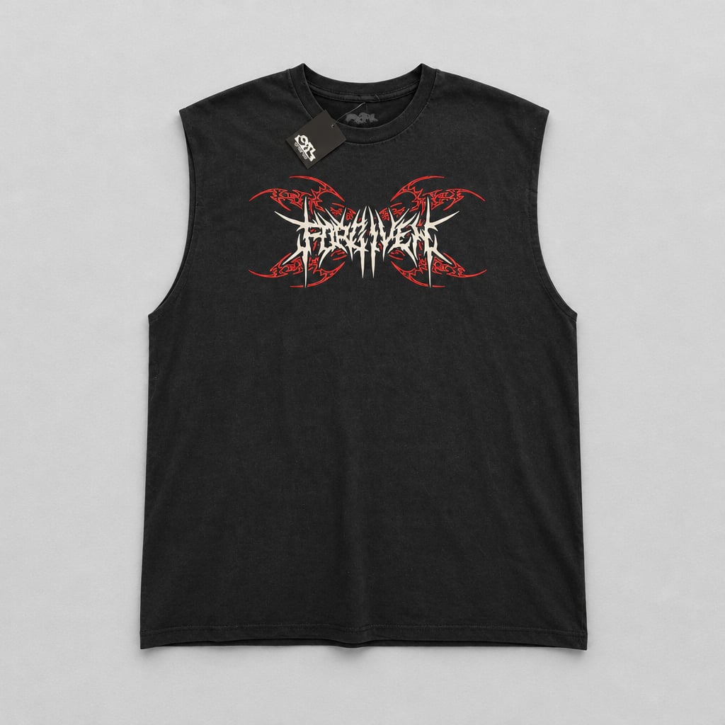 OTL On The Low Forgiven Graphic Muscle Tank Top Size XL Black 2