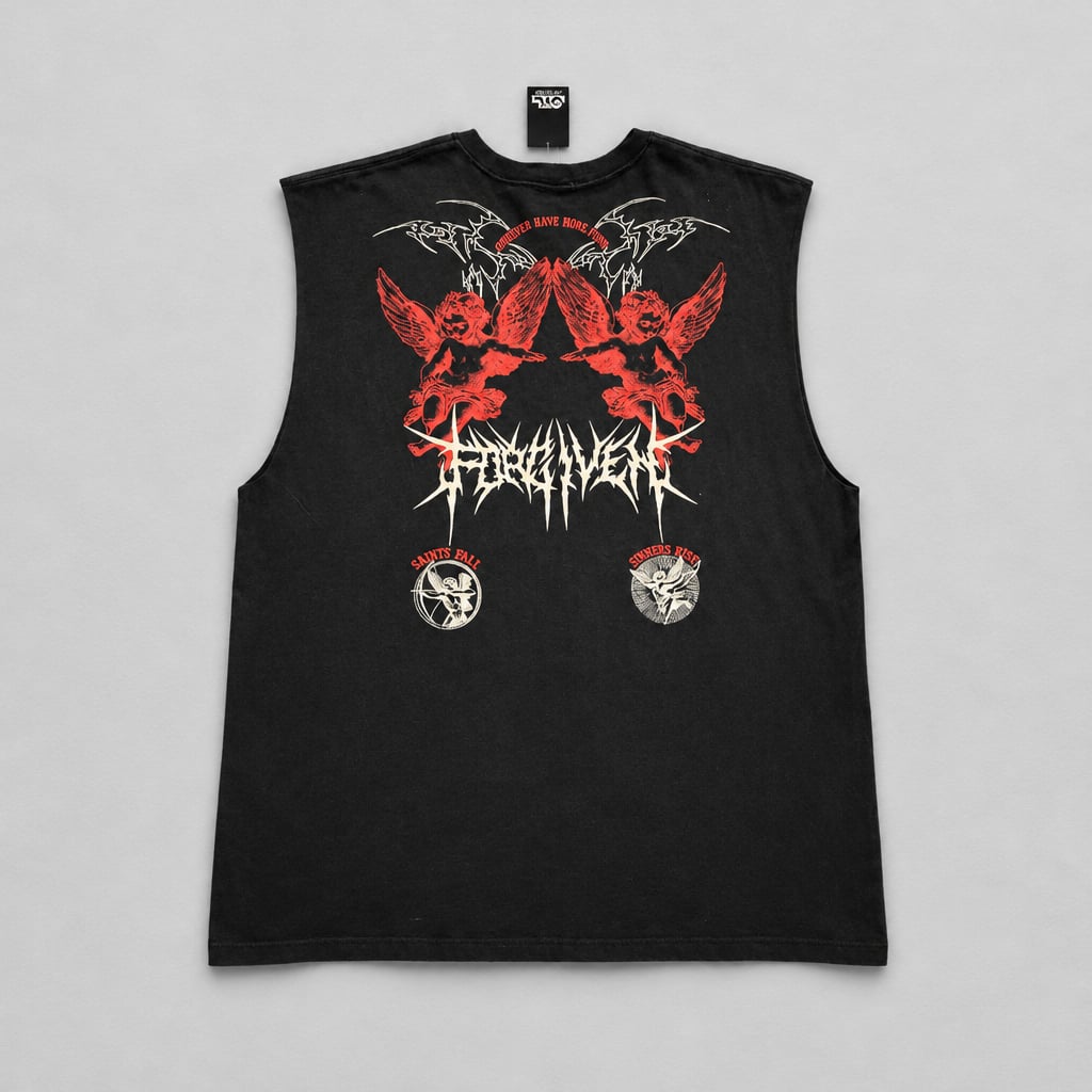 OTL On The Low Forgiven Graphic Muscle Tank Top Size XL Black 3
