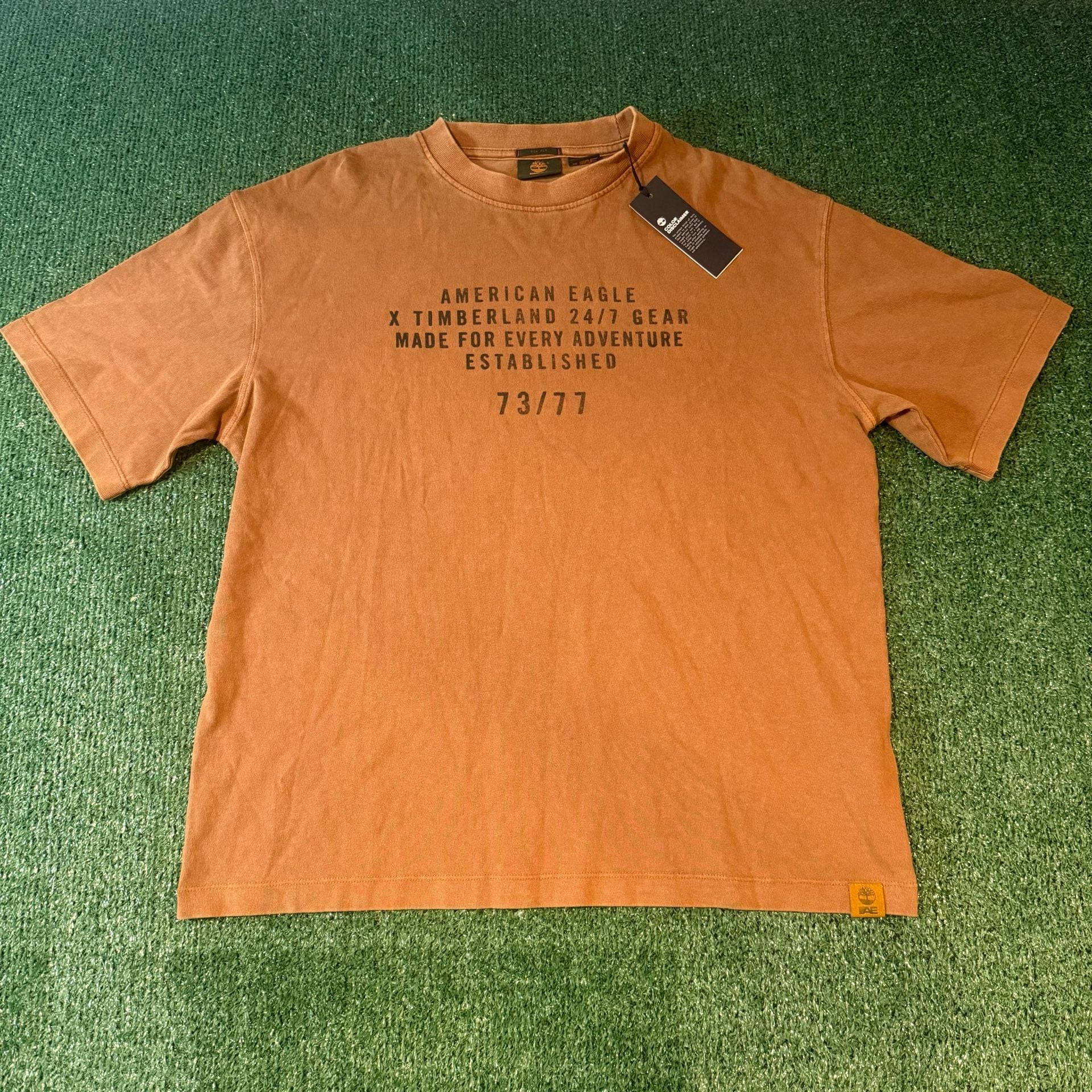 American Eagle x Timberland T-Shirt Brown Graphic Tee 2
