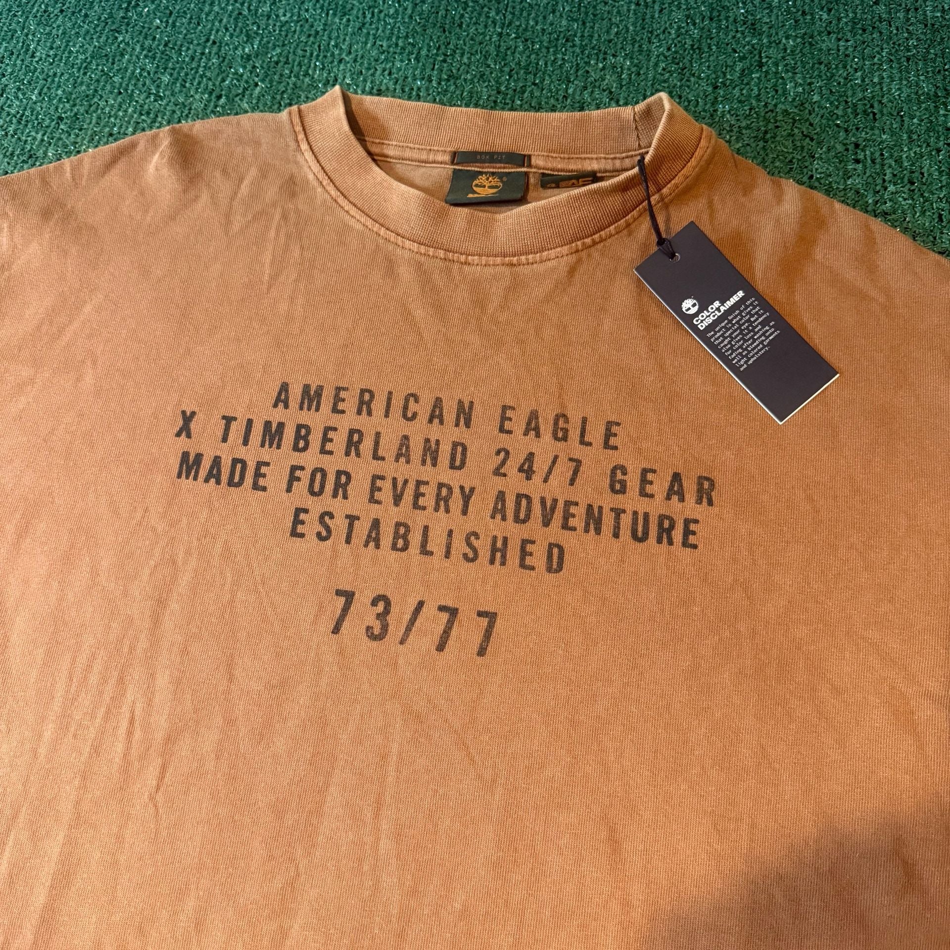 American Eagle x Timberland T-Shirt Brown Graphic Tee 3