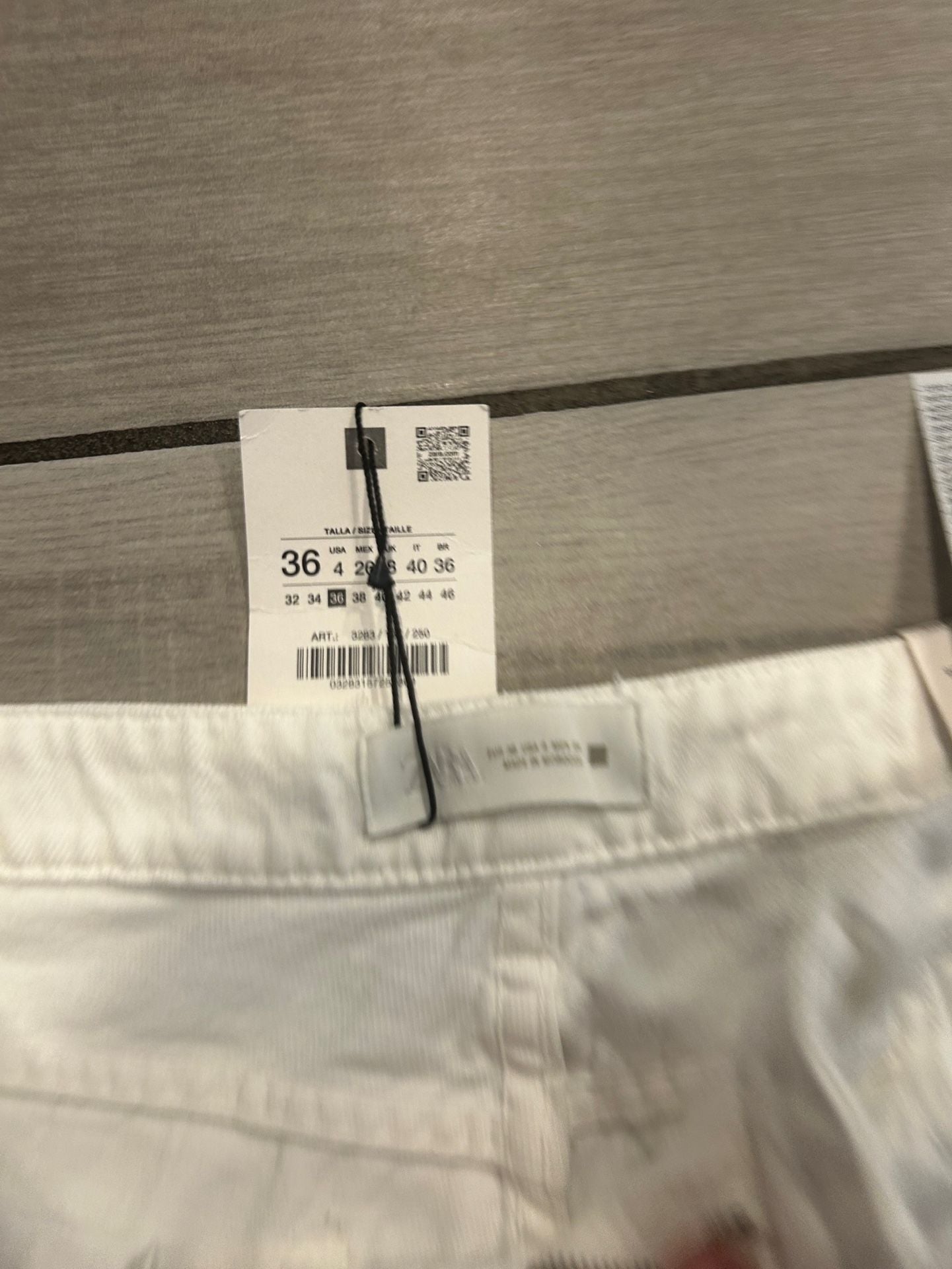 Zara 90'S Straight Jeans Size 4 26 White Denim 8