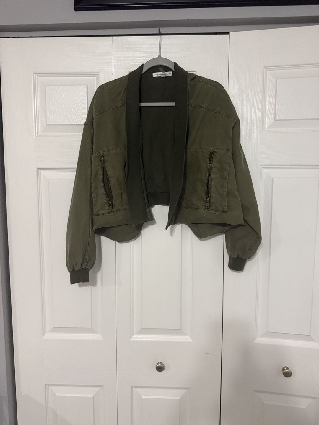 Young Fabulous & Broke Jacket Size M Green Bomber Crop 2