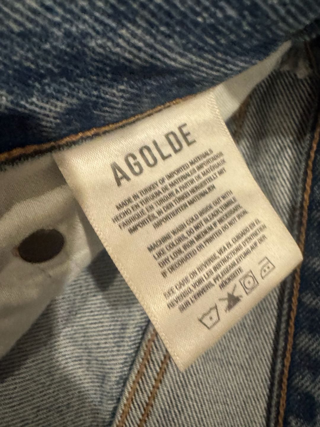 Agolde Distressed Straight Leg Jeans Size 28x29 Blue Denim 4