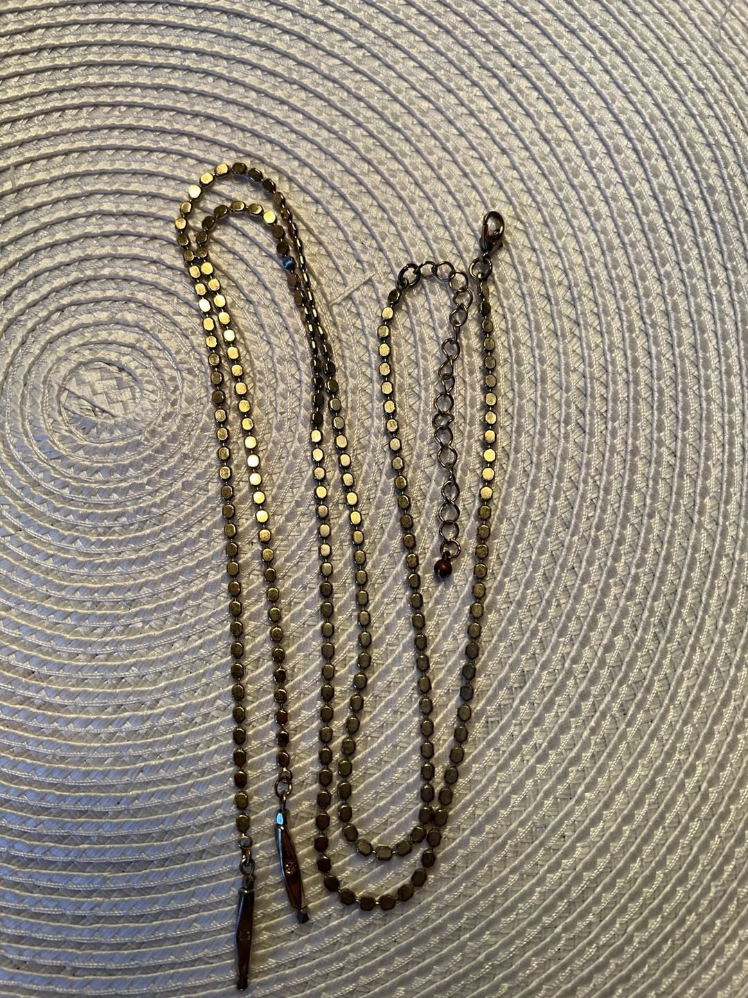 Brighton Silver Tone Beaded Lariat Necklace 2