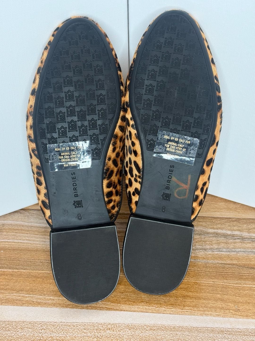 Birdies Slippers Leopard Print Calf Hair Mule Shoes 4
