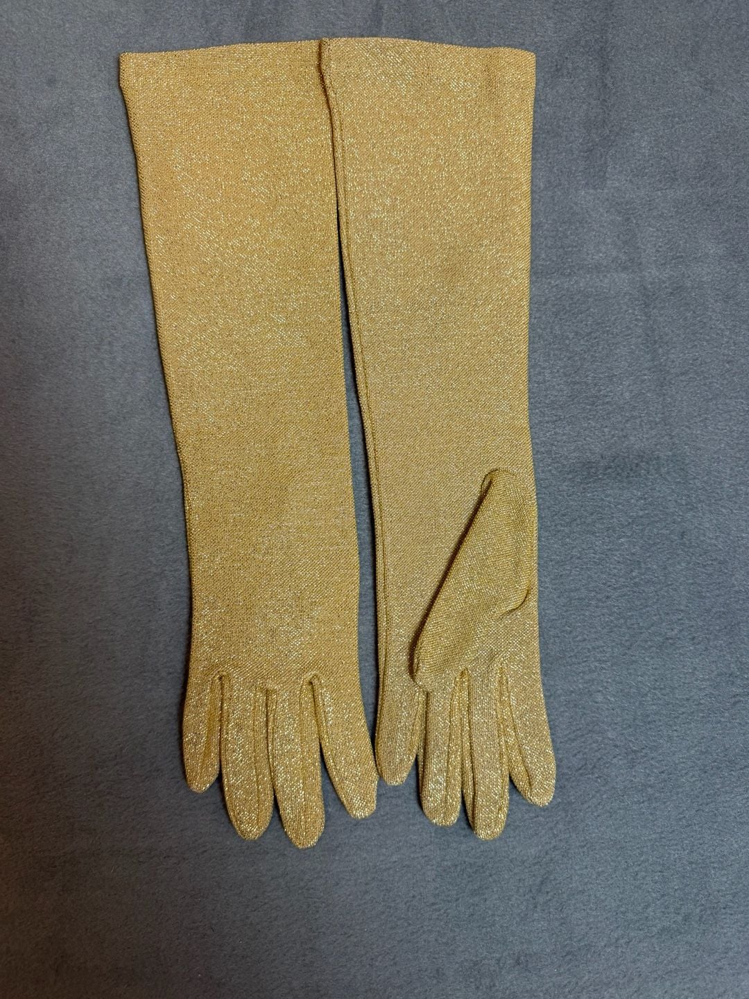Vintage Metallic Gold Sparkle Long Opera Gloves 4