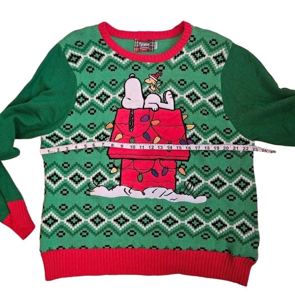 Peanuts Snoopy Light Up Song Ugly Christmas Sweater Spencers Unisex Adult XL 3