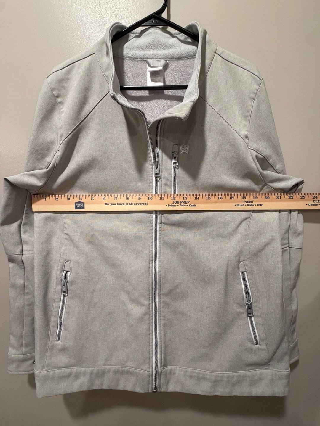 Cinch Softshell Jacket Size XL Gray Full Zip Fleece Lined 8