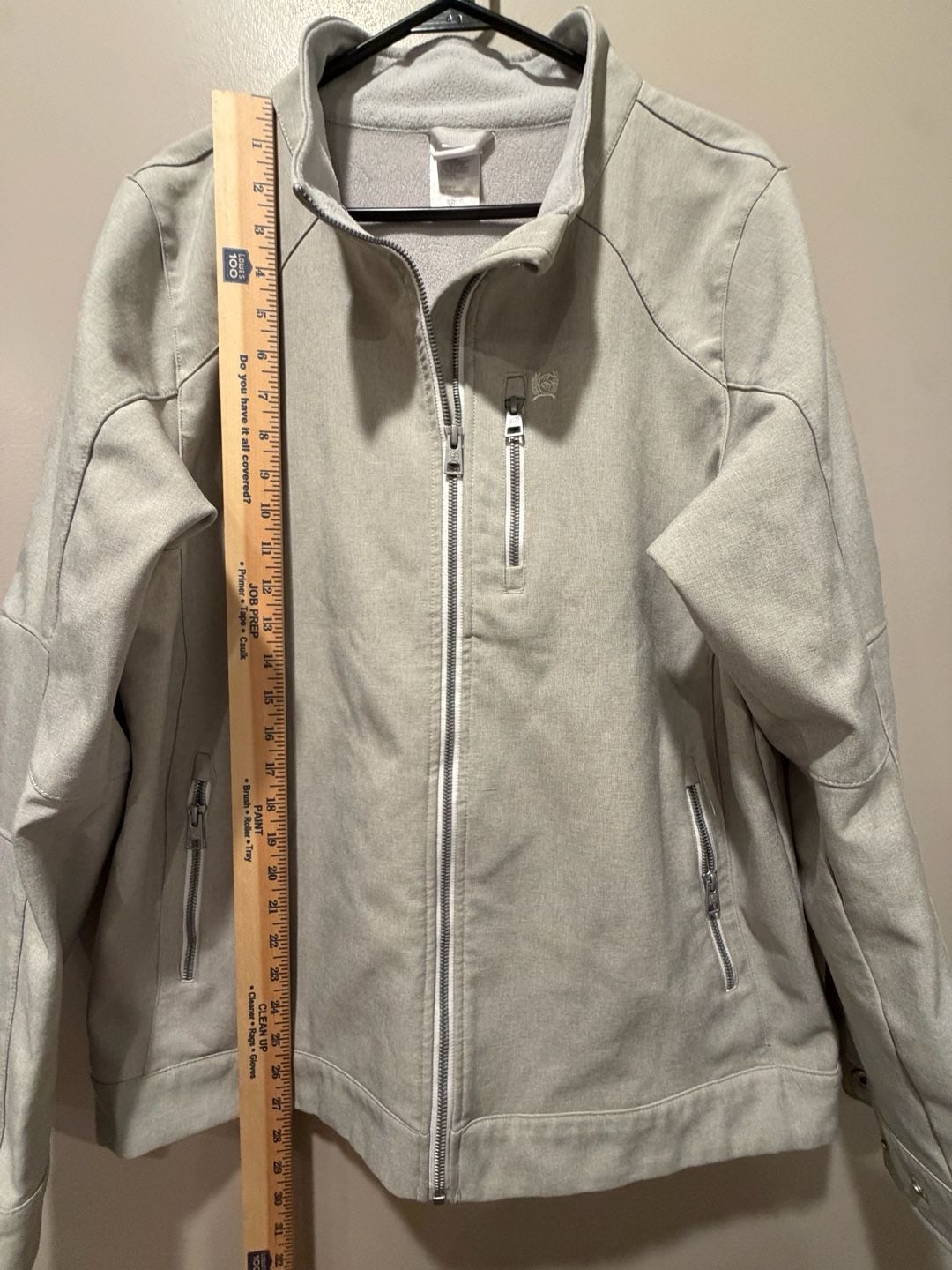 Cinch Softshell Jacket Size XL Gray Full Zip Fleece Lined 9