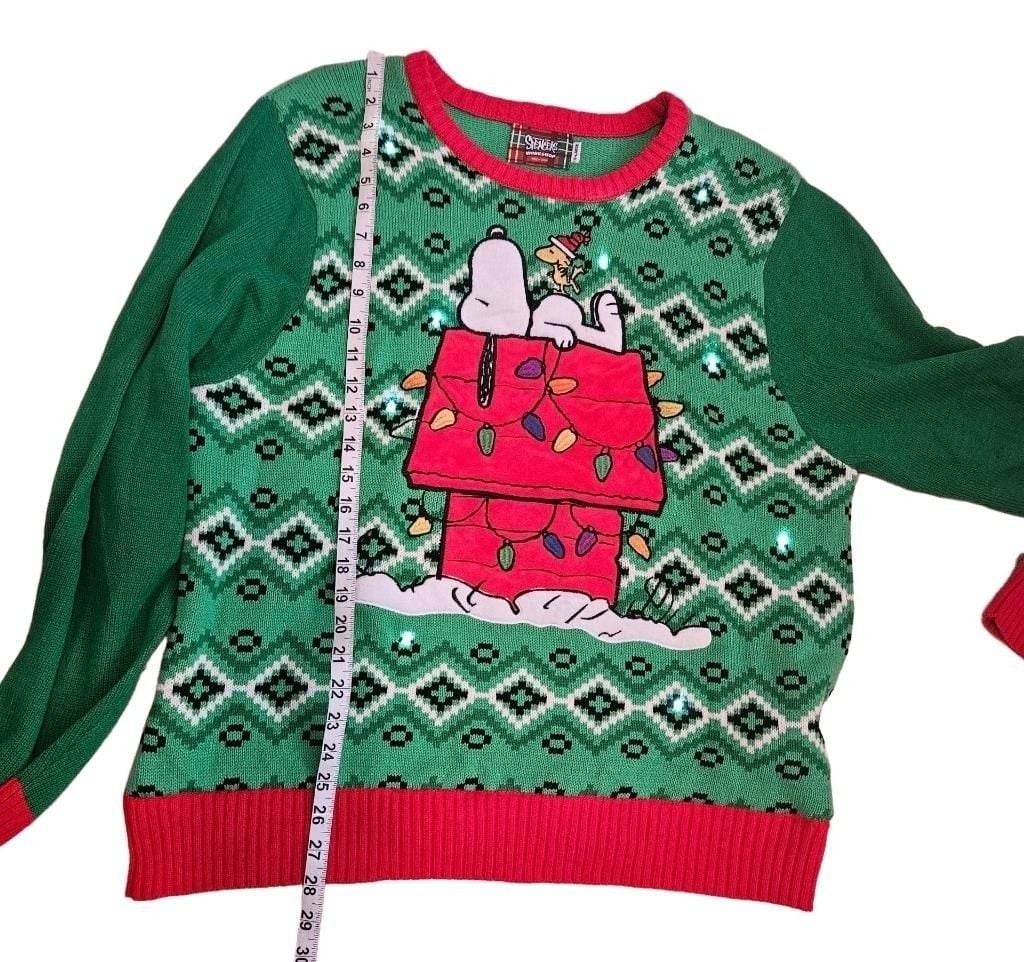 Peanuts Snoopy Light Up Song Ugly Christmas Sweater Spencers Unisex Adult XL 4