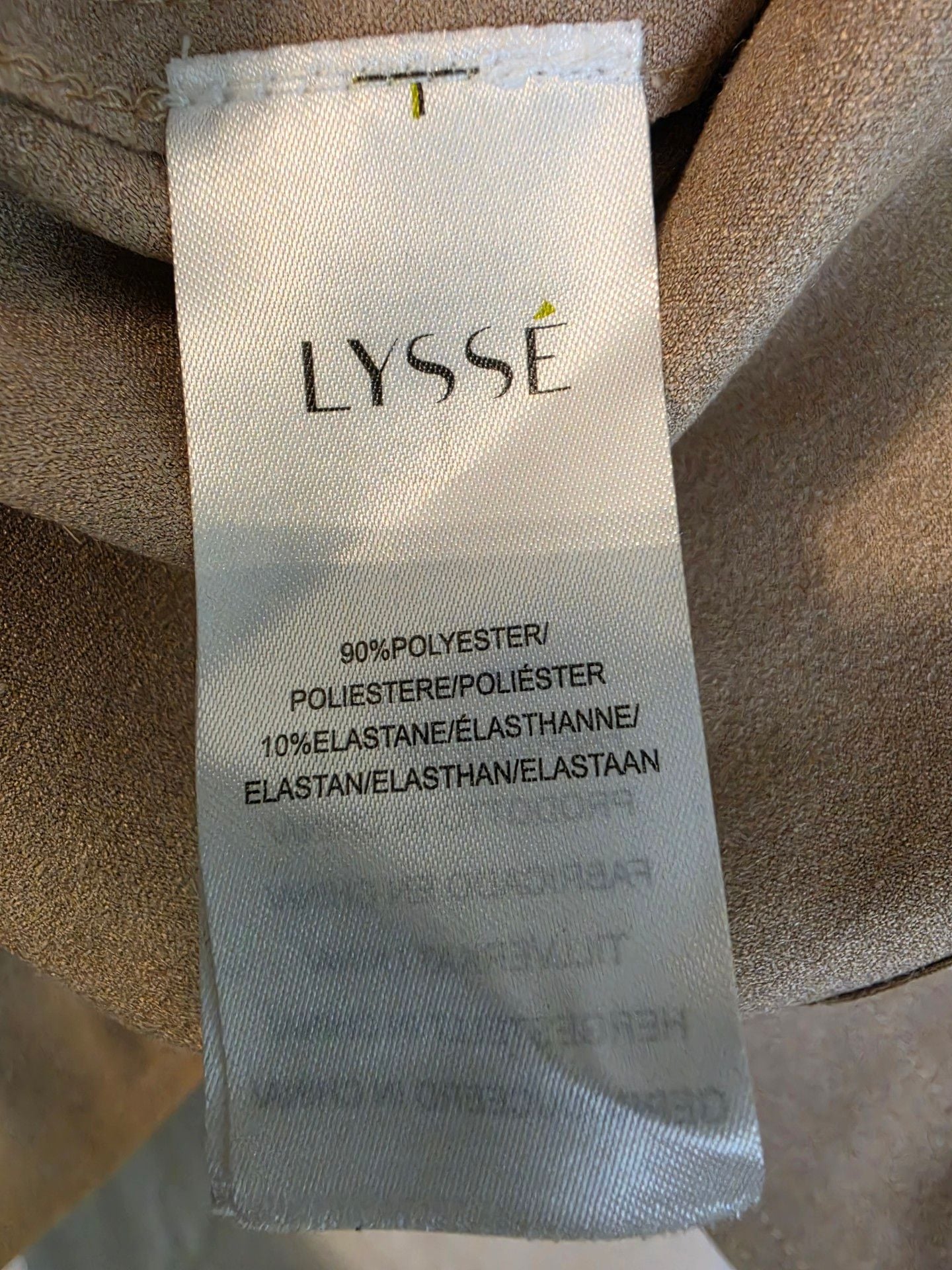 Lysse Faux Suede Jacket Size L Camel Brown Drape Open 6