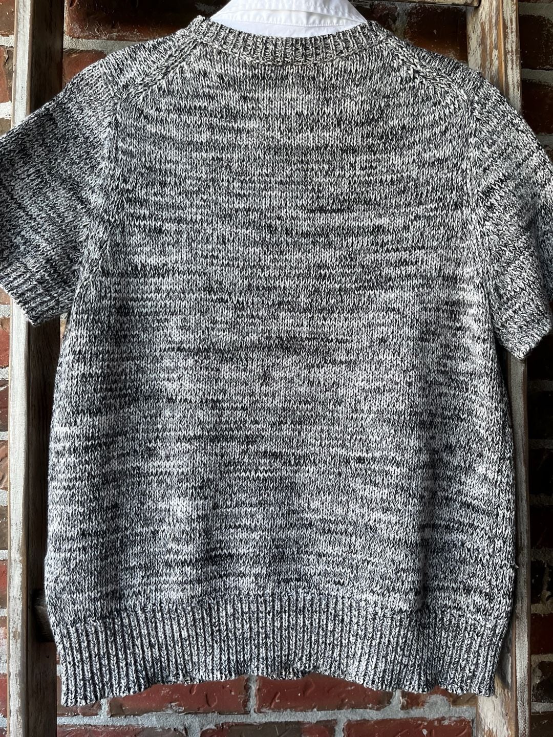 Kate Spade New York Short Sleeve Knit Sweater Black White Cotton 7