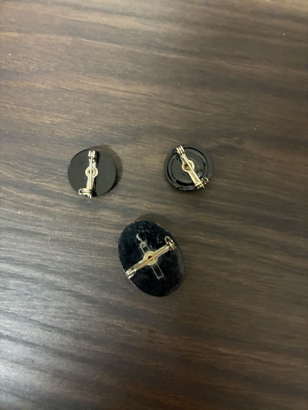 Vintage Black and White Cameo Brooch and Collar Pin Set 2