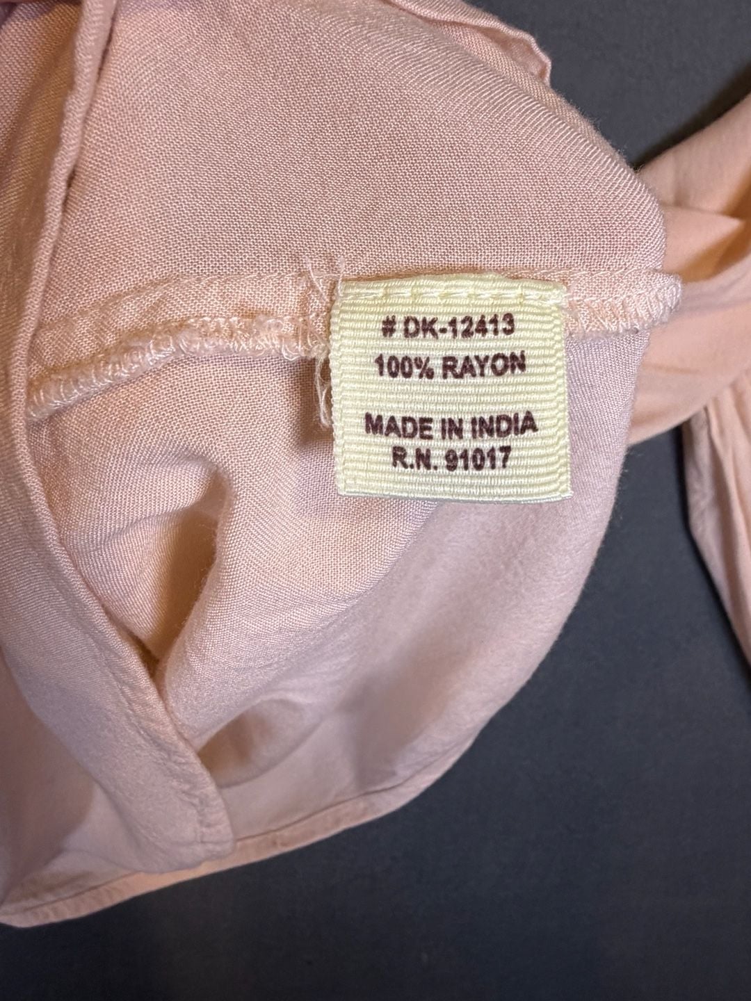 Solitaire Blush Pink Embroidered Boho Peasant Blouse Medium 7
