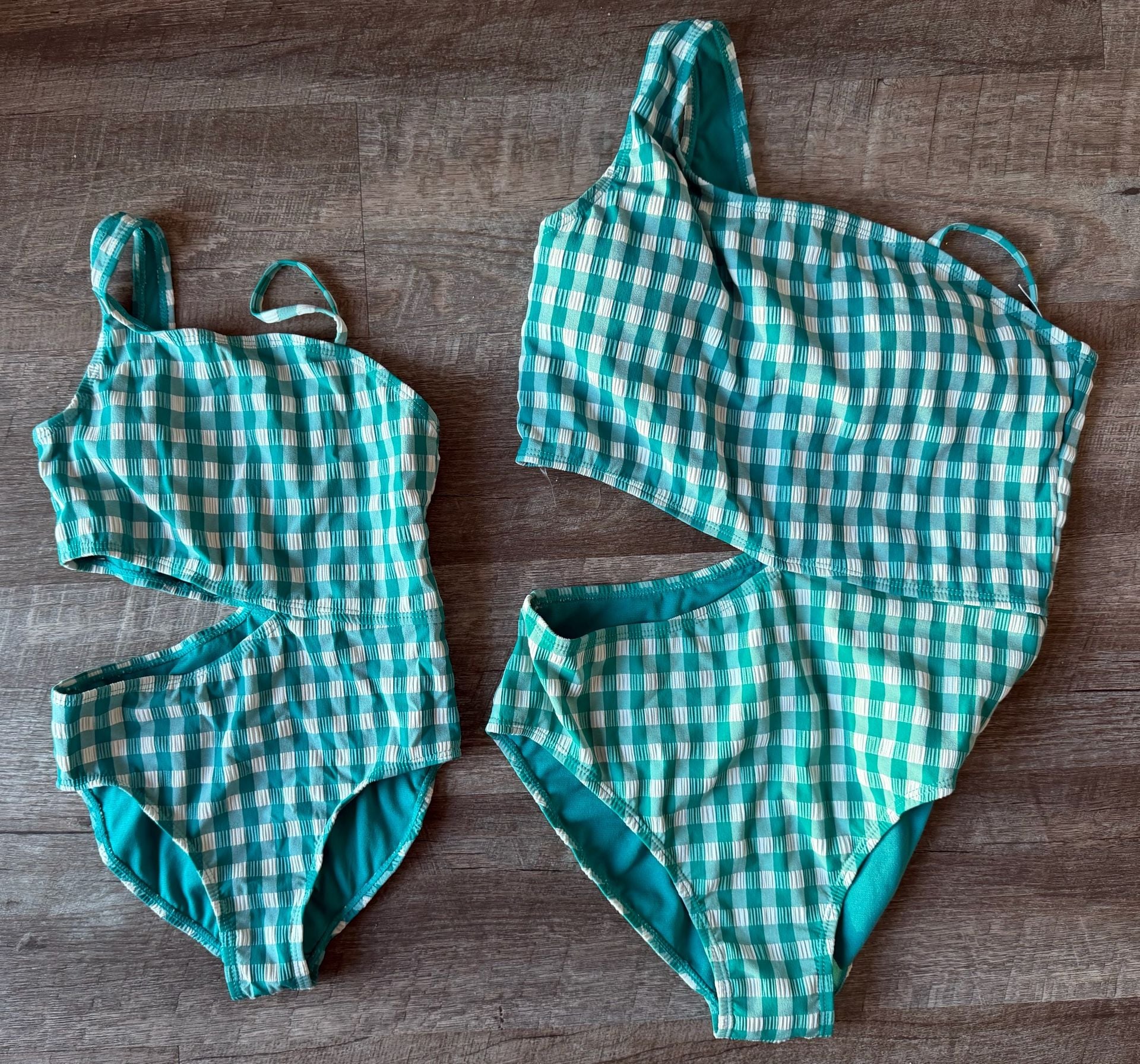 Matching set Wonder Nation Girls Teal Bathing suit Size S 6-6x and Size XL14-16 1