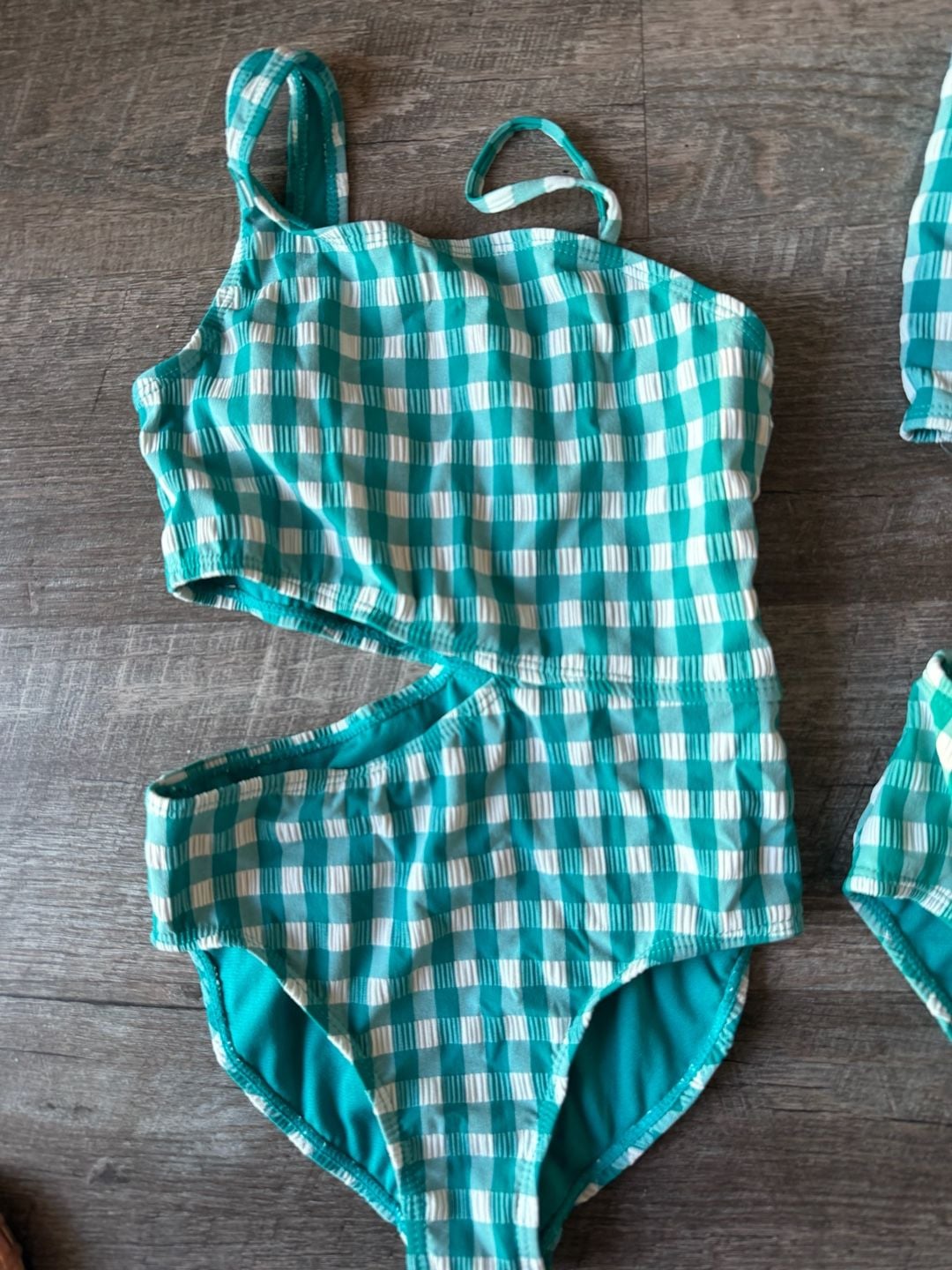 Matching set Wonder Nation Girls Teal Bathing suit Size S 6-6x and Size XL14-16 2
