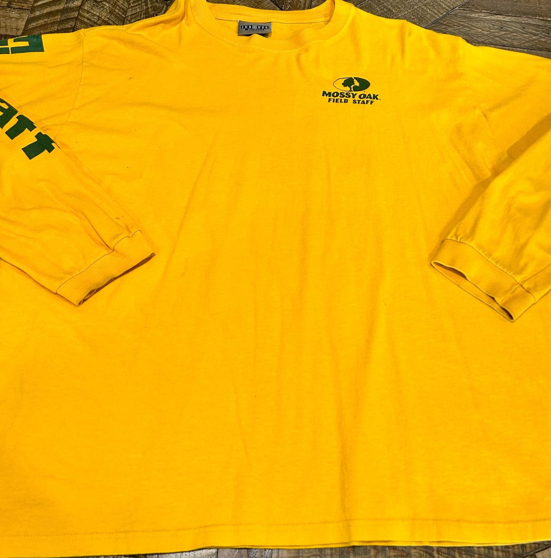 Jerzees Mossy Oak Field Staff Long Sleeve Shirt Size 2XL Yellow 2