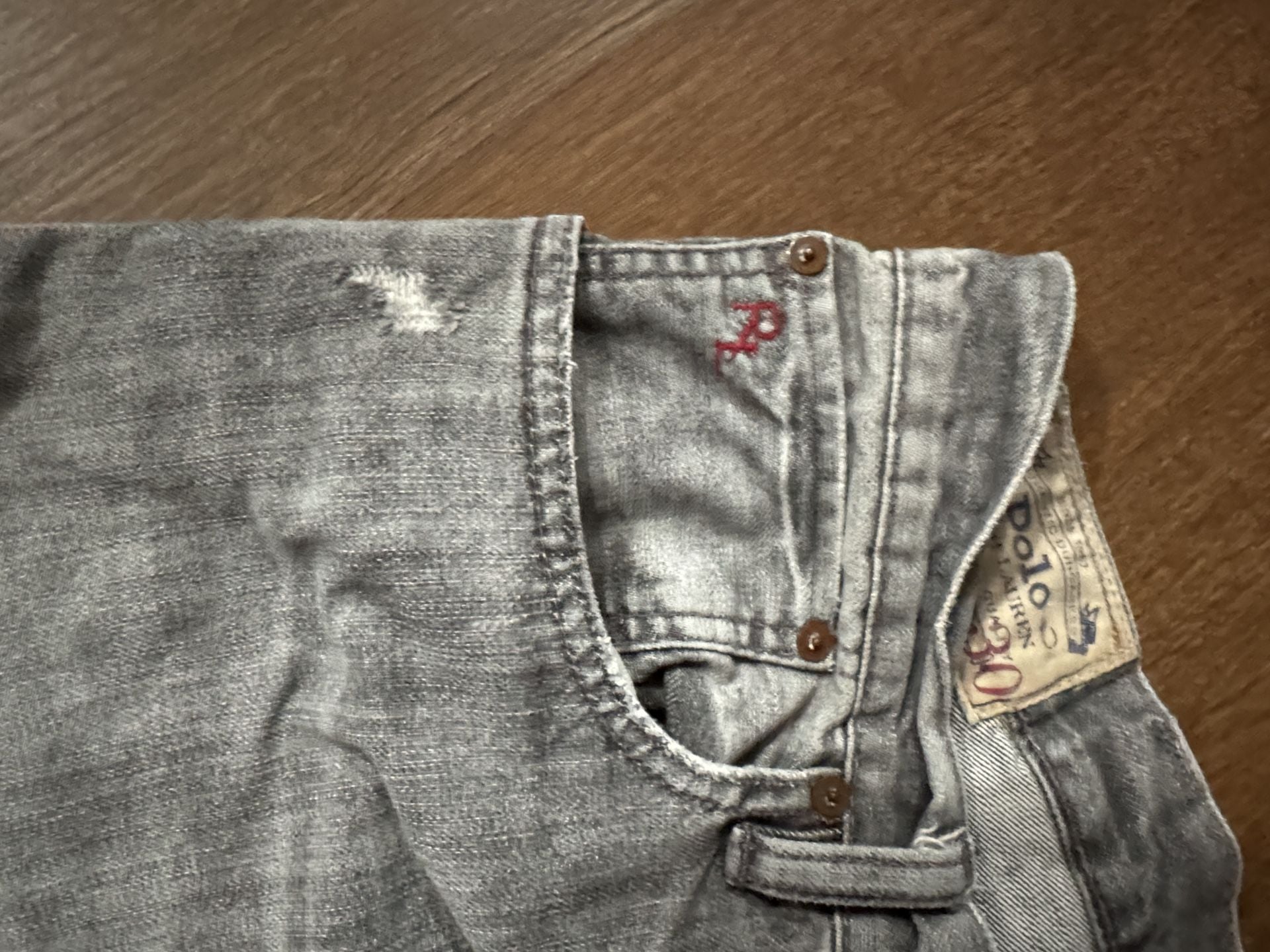 Polo Ralph Lauren Varick Slim Straight Jeans 38x30 Gray 3