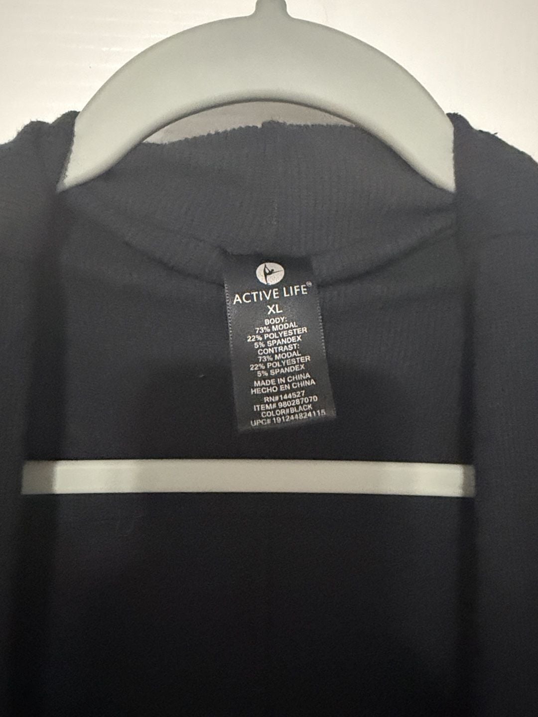 Active Life Open Front Cardigan Size XL Black Modal Blend 3