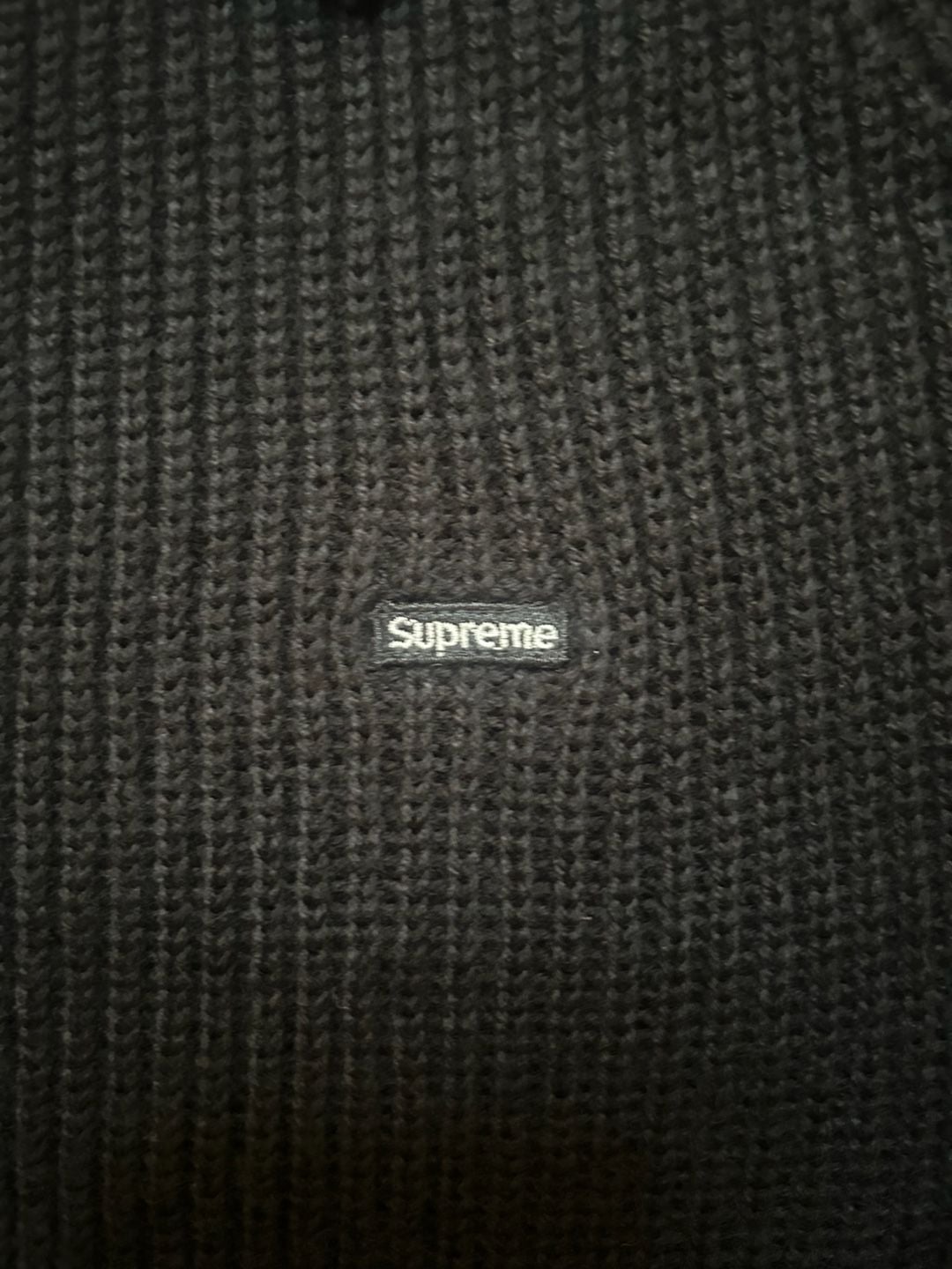 Supreme Knit Polo Sweater Size S Black Small Box Logo 5