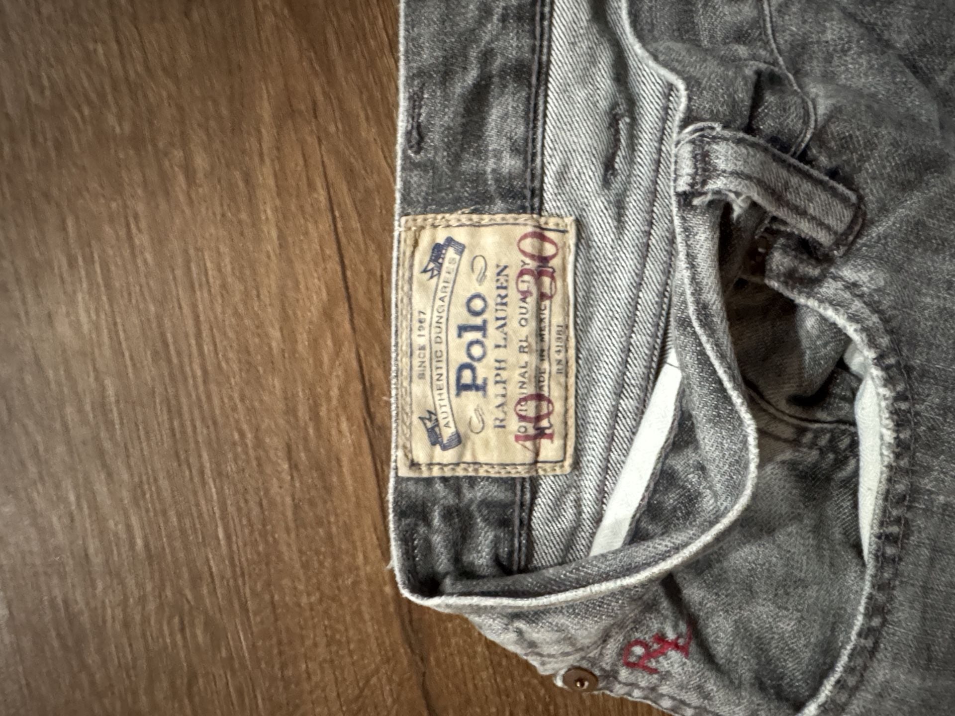 Polo Ralph Lauren Varick Slim Straight Jeans 38x30 Gray 4