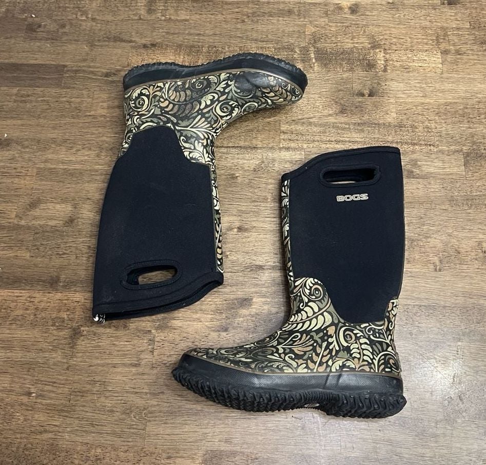 Bogs Classic High Fern Boots Size 7 Fern Print Waterproof Rubber 3