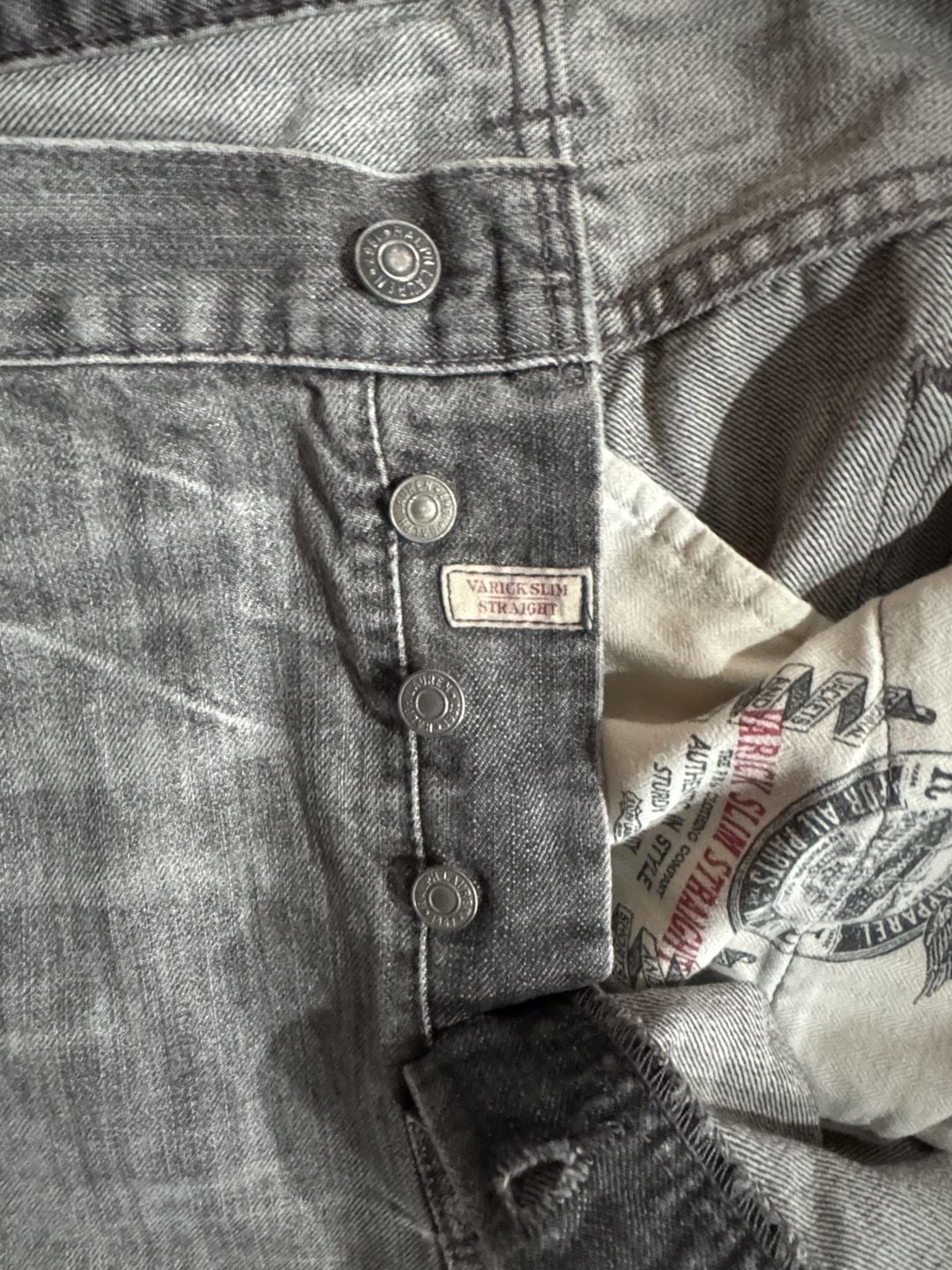 Polo Ralph Lauren Varick Slim Straight Jeans 38x30 Gray 8