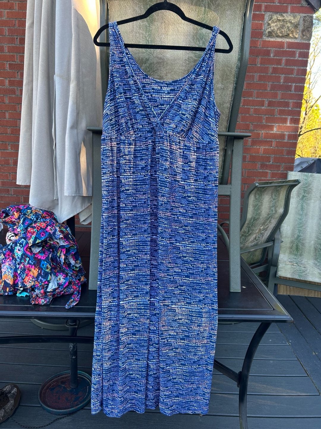 Alfani Intimates Maxi Dress Size XXL Blue Patterned Sleeveless 2