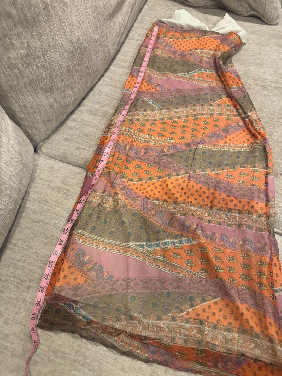 Boho Style Maxi Dress Size S 100% Silk Halter 8