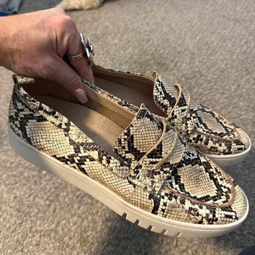 Vionic Loafers Snakeskin Print Platform Shoes 11 3