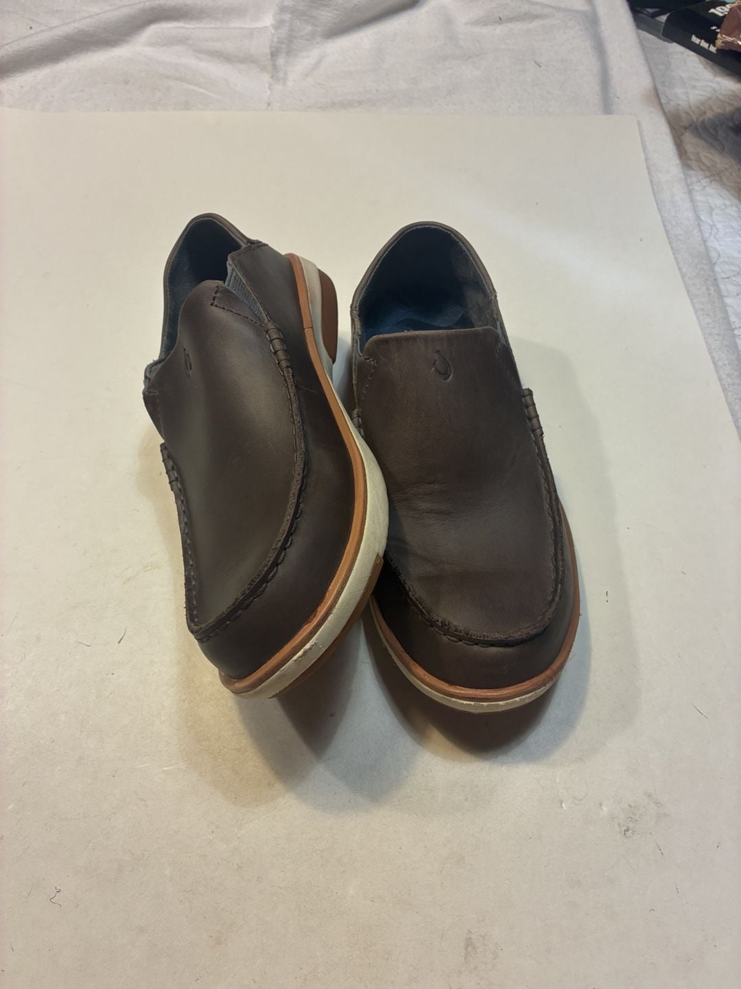 OluKai Moku Leather Slip On Shoes Brown Leather 2