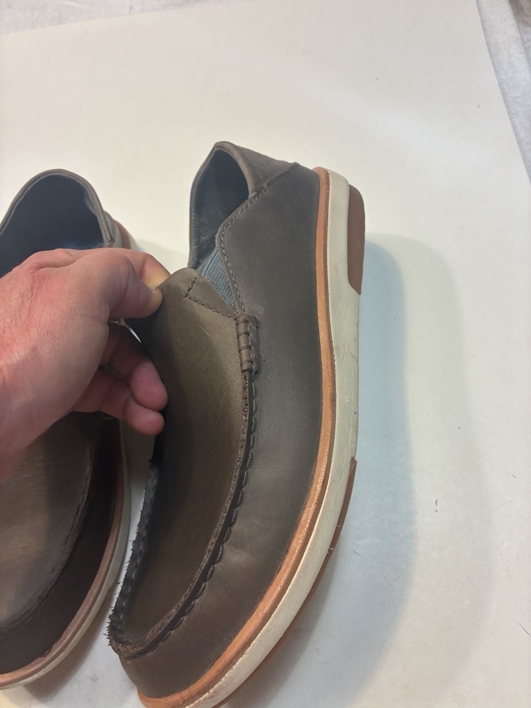OluKai Moku Leather Slip On Shoes Brown Leather 5