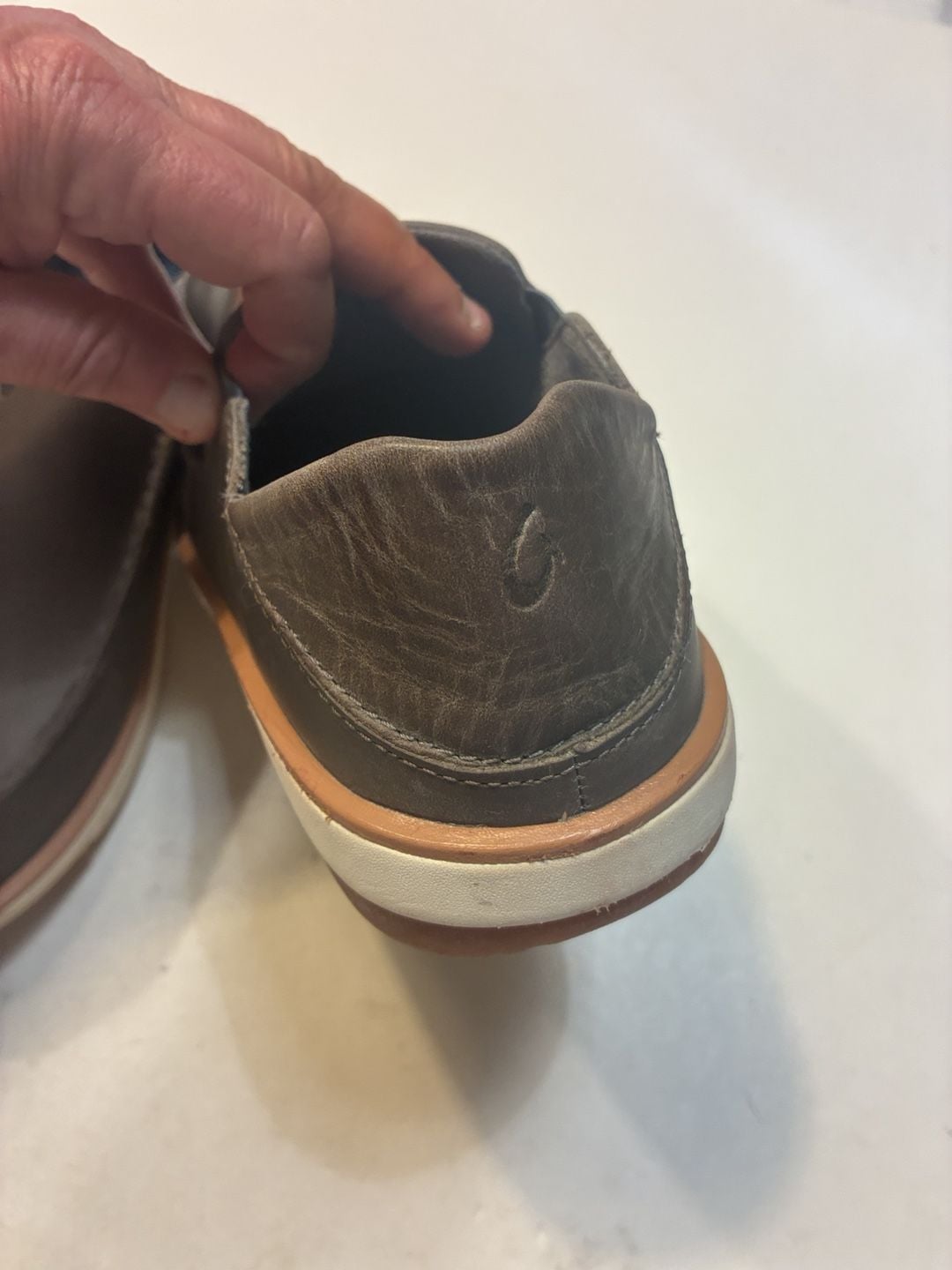 OluKai Moku Leather Slip On Shoes Brown Leather 6