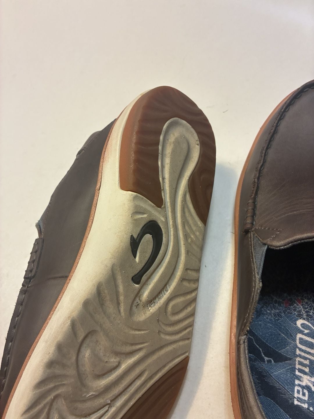 OluKai Moku Leather Slip On Shoes Brown Leather 11