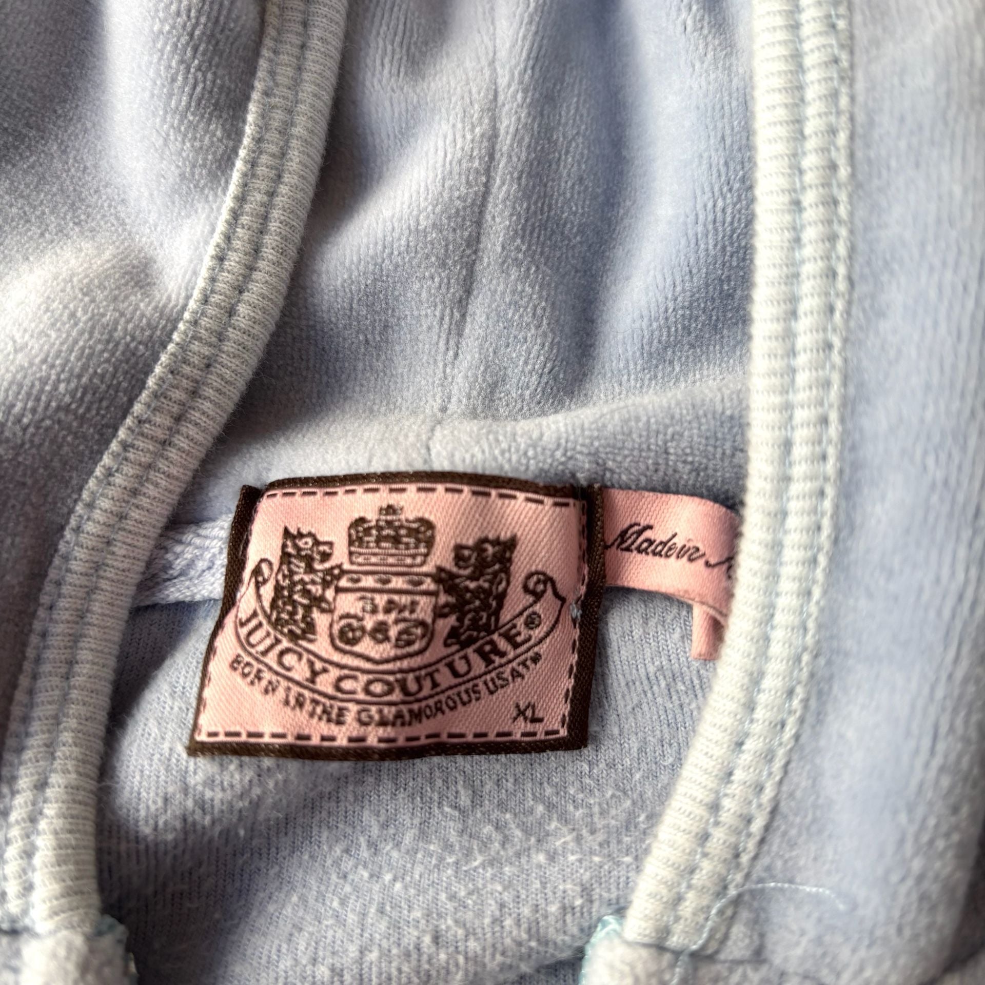 Juicy Couture Velour Zip Hoodie Light Blue 4