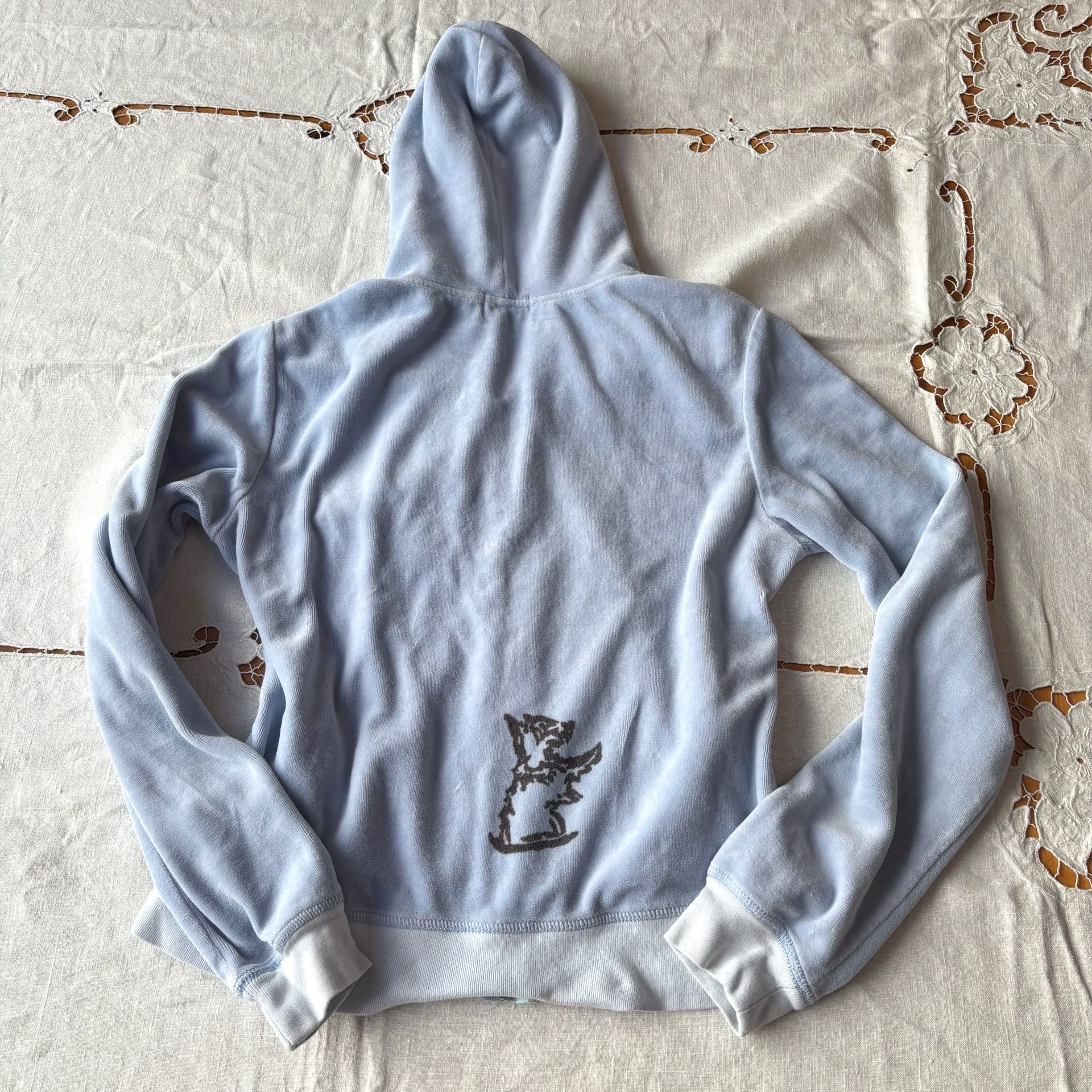 Juicy Couture Velour Zip Hoodie Light Blue 5
