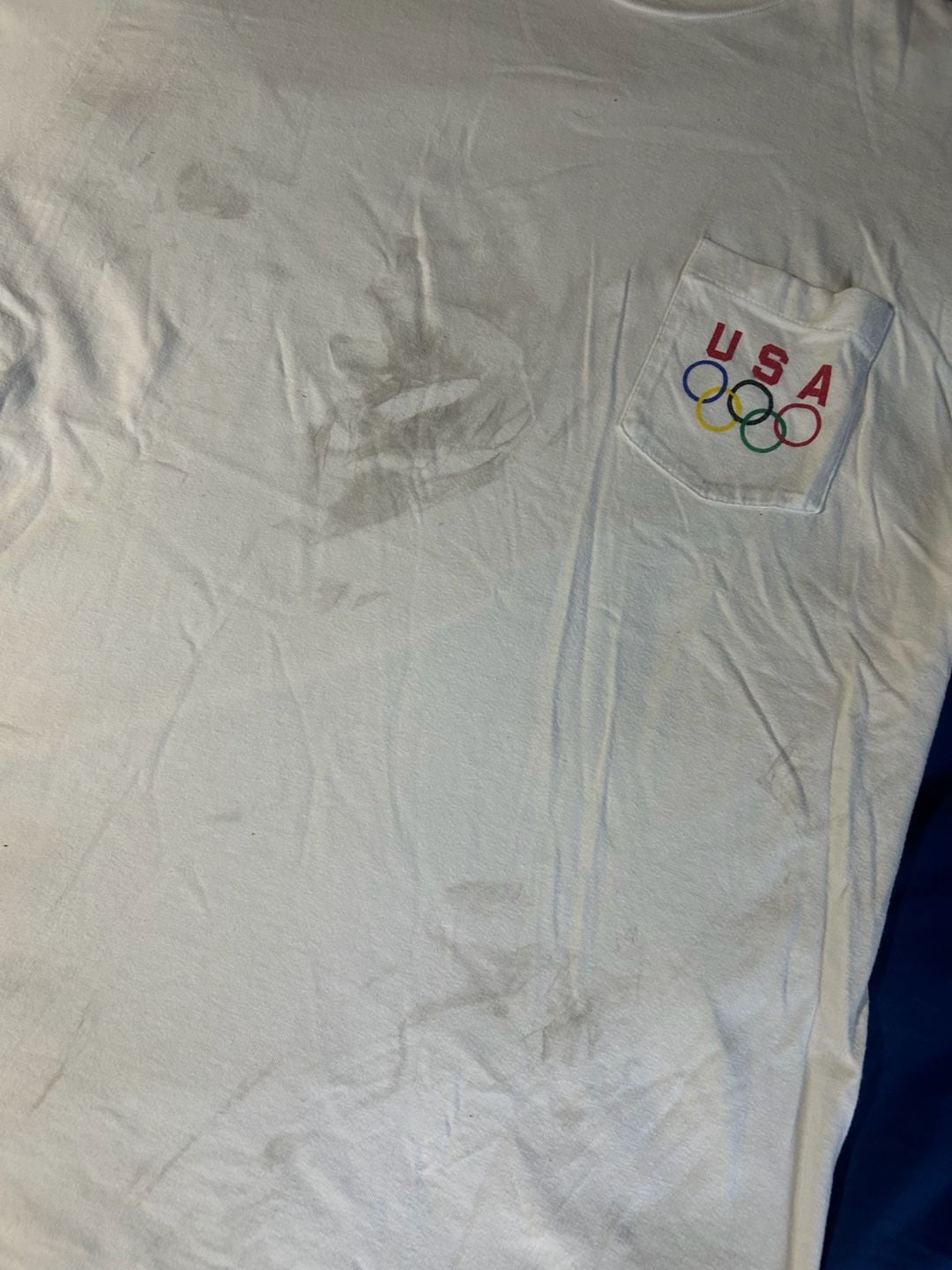 Hanes Vintage USA Olympics Pocket T-Shirt White XL 3