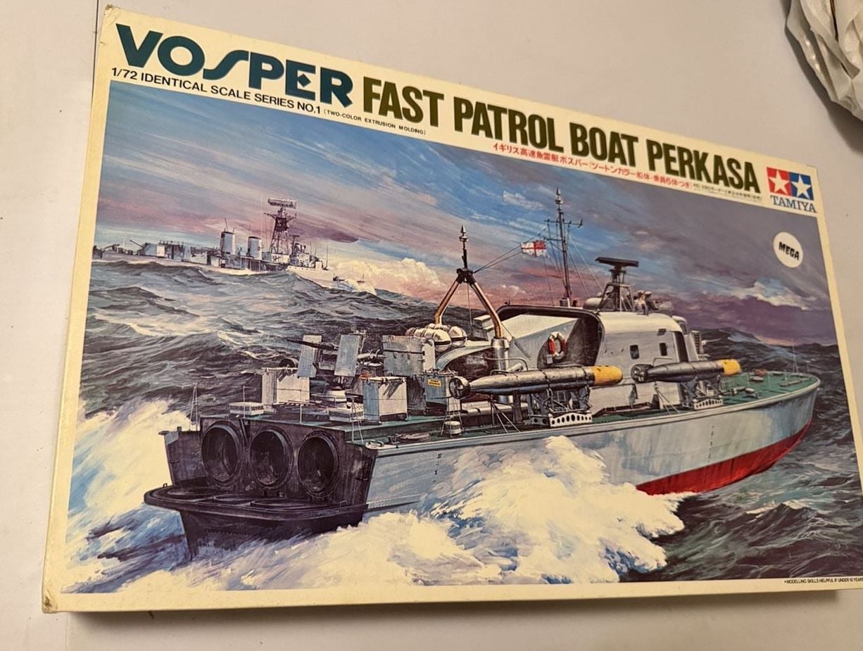 Vintage Tamiya 1/72 Vosper Fast Patrol Boat Perkasa Model Kit 7201 Motorize Seal 1